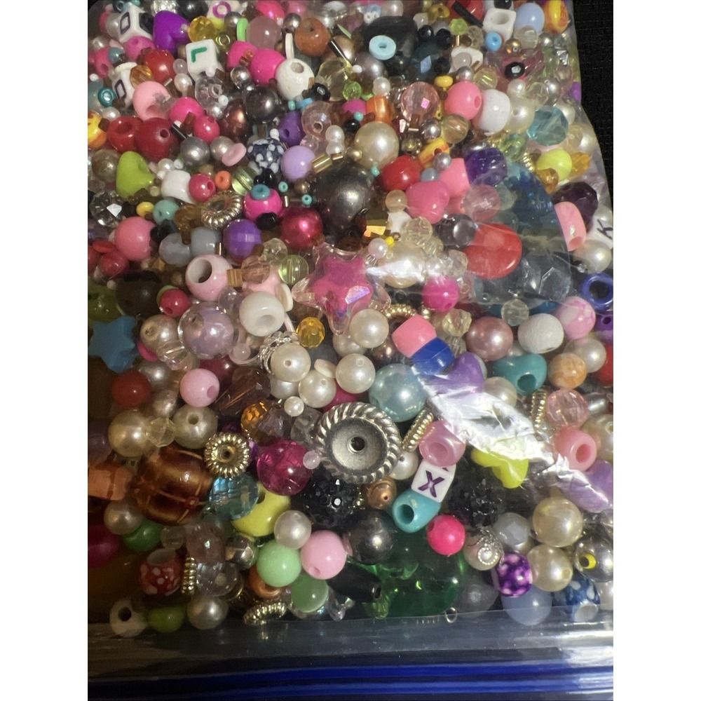 Mixed Bead Lot 2 Lbs Jewelry Craft Making Craft Supplies Acrylic Glass Pearls - Picture 8 of 12